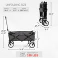 thumbnail image 2 of Collapsible Wagon Folding Wagon Garden Cart with Large Capacity, Portable Utility Wagon Cart Heavy Duty for Beach Camping Shopping Garden (Grey), 2 of 9