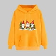 thumbnail image 2 of Women’s Merry Christmas Hoodie Long Sleeve Sweatshirt with Santa or Xmas Tree Graphic Printed Design Drawstring Closure Front Pocket Cozy Casual Holiday Top for Fall and Winter, 2 of 5