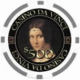 thumbnail image 2 of DA VINCI Masterworks Poker Chip Set of 500 Chips with Denominations, 2 Decks of Cards, 3 Dealer Buttons and 2 Cut Cards, 2 of 8