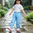 thumbnail image 2 of Fesfesfes Kids Unisex Waterproof Rain Pants Elastic Waist Lightweight Windproof Outdoor Trousers for Boys Girls Toddler Daily Wear Ages 1-8 Years, 2 of 9