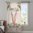 thumbnail image 4 of Easter Sheer Curtains 108 Inches Extra Long, Spring Farmhouse Vintage Bunny Flower Leaf Beige Light Filering Curtains, Privacy Drapes Simi Floor to Veiling Curtain for Living Room Window Treatment, 4 of 9