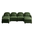 thumbnail image 6 of Miekor Furniture Teddy Fabric Cloud-like 4-Seat Sofa,Curved Backrest and Armrest with Curved Lumbar Pillows, Sectional 4 Seater Modular Couch with 2 movable Ottomans and Supportive Double-laye No5379, 6 of 9