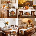 thumbnail image 4 of Harvest Pumpkins Fall Table Runner - 72 Inch Long Farmhouse Maple Leaves Thanksgiving Cotton and Linen Blended Dress Scarves Farmhouse Table Runner for Kitchen Dining, Coffee Table, 13" x 72", 4 of 8