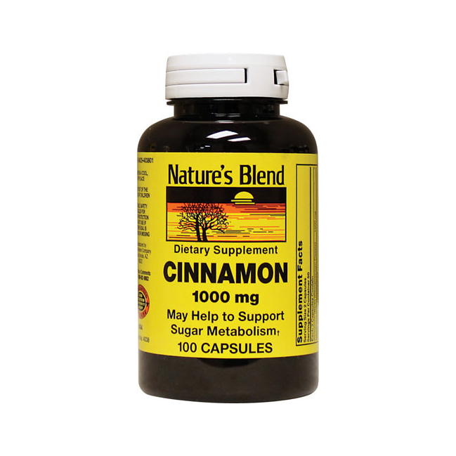 Nature's Blend Cinnamon Capsules, 1000mg, 100 Ct