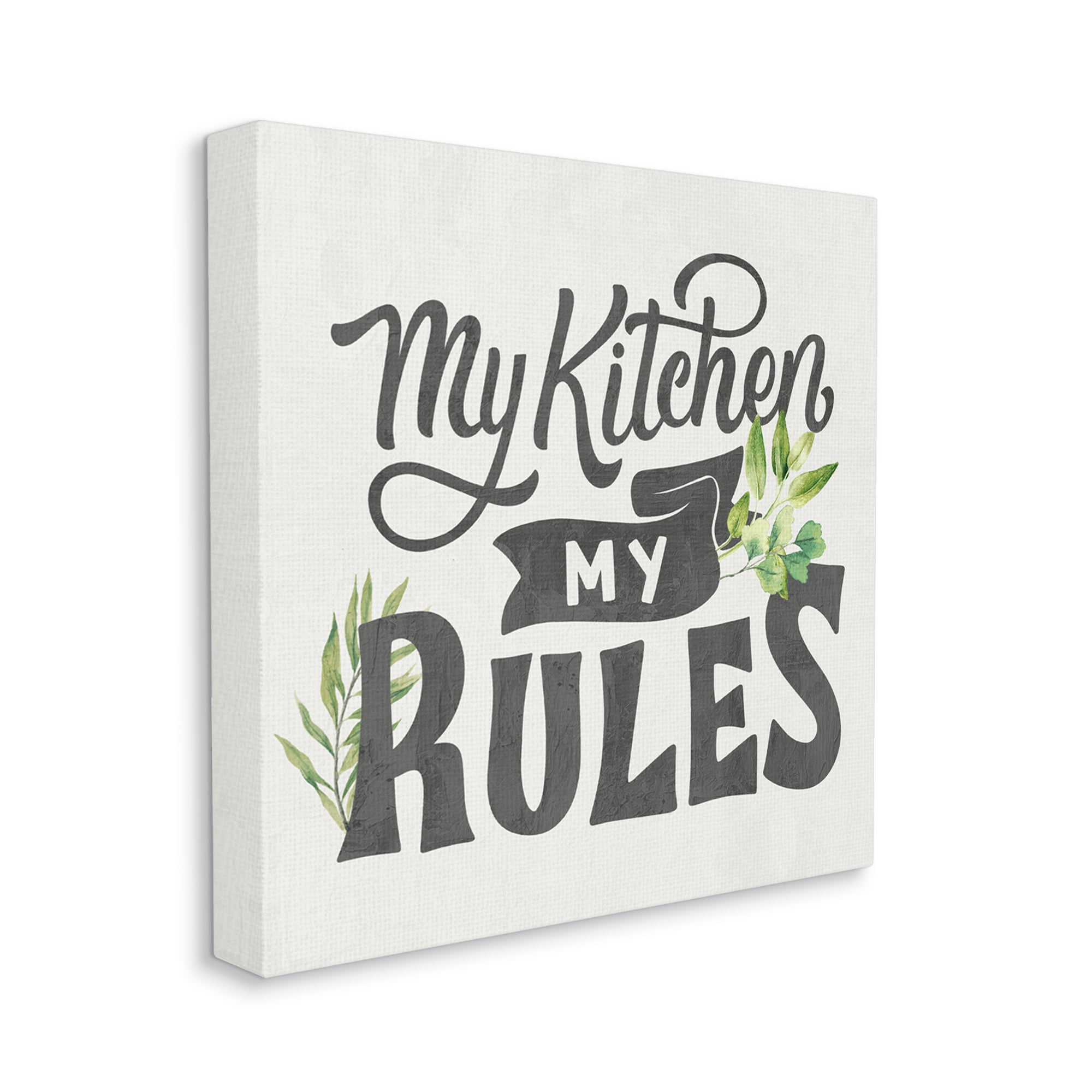 Stupell Industries Retro My Kitchen Rules Food & Beverage Painting Gallery Wrapped Canvas Print Wall Art, 17 x 17