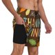 thumbnail image 2 of Balery Happy Thanksgiving With Gnome Bañador para hombre, shorts de playa de secado rápido con entrepierna y forro de compresión-3X-Large, 2 of 6