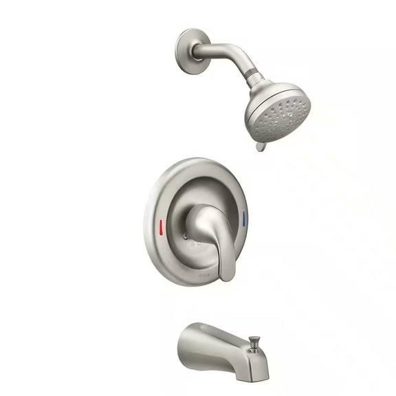 Moen 82613 Spot Resist Brushed Nickel Adler Tub And Shower Package