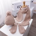 thumbnail image 4 of LinYooLi Children’S Knitted Small Linen Hat Scarf Gloves Three-Piece Set, Plush Warm Children’S Hat Wool Cap, 4 of 6