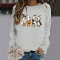 thumbnail image 5 of Halloween Sweatshirts for Women Funny Witch Hat Pumpkin Face Print Long Sleeve Shirts Fall Winter Casual Crew Neck Loose Blouses, 5 of 5