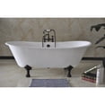 thumbnail image 2 of Aqua Eden VCT7D6728NH0 67" Cast Iron Oval Double Slipper Clawfoot Tub (7" Faucet Drillings), White/Matte Black, 2 of 6