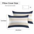 thumbnail image 2 of Navy Beige Striped Outdoor Pillow Covers 20x12 Inch Lumbar Pillow Covers Set of 2 Waterproof Decorative Throw Pillow Cases Gradient Geometric Blue White Cushion Covers for Patio Furniture Garden, 2 of 8