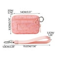 thumbnail image 2 of Hovmgk Portable Waterproof Wristlet Pouch, Bow Pattern with Clear Card Slot, Stylish Wristlet Bag, Waterproof Travel Pouch for Cards & ID, Versatile Use for Daily Commuting, Pink/Blue, 2 of 5