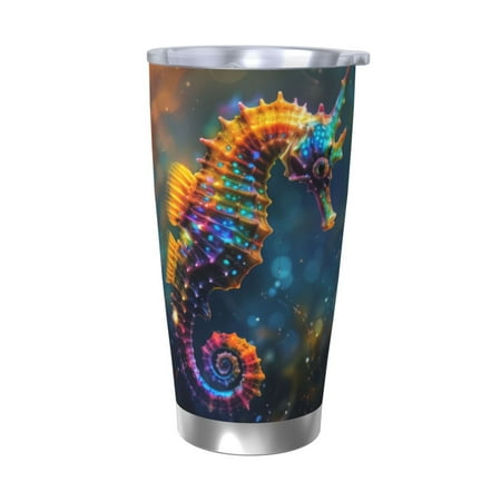

Matuu Neon Seahorse Underwater Realm for 20oz Durable Thermal Cups Keep Drinks Cold and Hot Insulated Car Mug with Lid-Without Straw