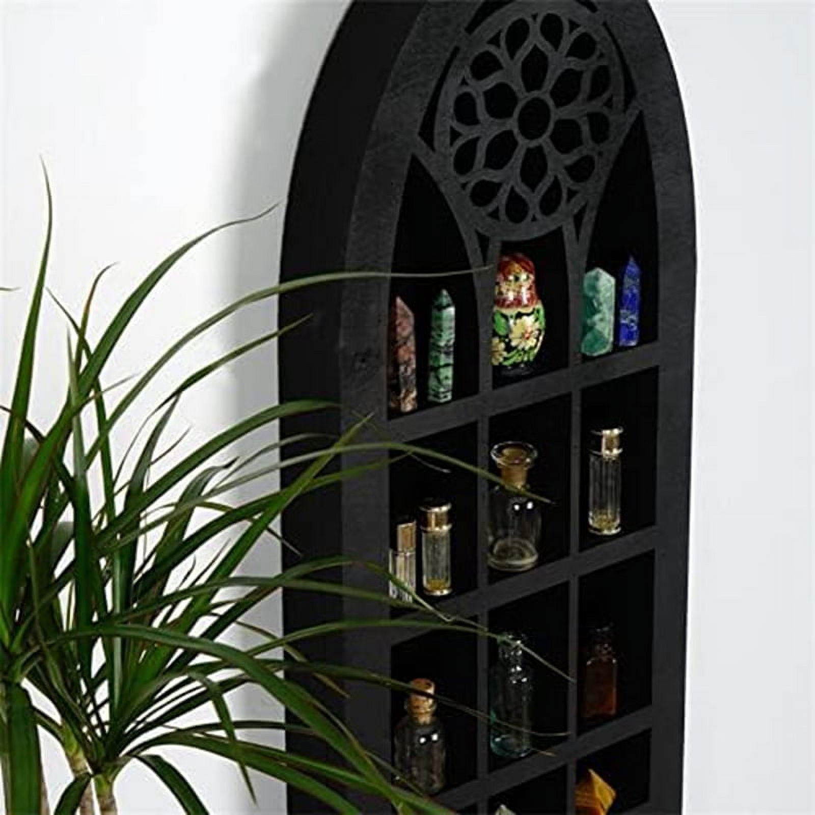 KJCQGQTZ 15.75"x7.87" Black Gothic Boho Floating Shelves