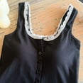 thumbnail image 3 of Pounoo Women's Tank Tops Sleeveless Button Front Contrast Trim Solid Casual Tops Summer Street Style Lightweight Breathable Shirts Gift, 3 of 6