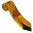 thumbnail image 3 of Zufioo Vibrant Sunflower Painting Print Men's Silk Tie, Business Suit Tie - Anti-floating Buckle Design, Clothing Accessories Suitable for Business, Daily Life, Banquets, 3 of 7