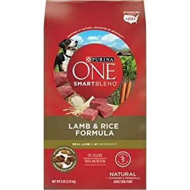 Purina ONE SmartBlend Natural Adult Lamb & Rice Dry Dog Food 8 lb