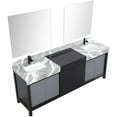 thumbnail image 3 of Lexora Home Zilara 84" Double Marble Top Bathroom Vanity with Mirror and Faucet, 3 of 16