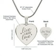 thumbnail image 3 of Live Laugh Love Engraved Heart Necklace Stainless Steel or 18k Yellow Gold Finish 18-22" Chain, 3 of 15