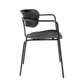thumbnail image 3 of HomeRoots  Plastic Slat Back Dining Arm Chairs, Black - Set of 4, 3 of 5