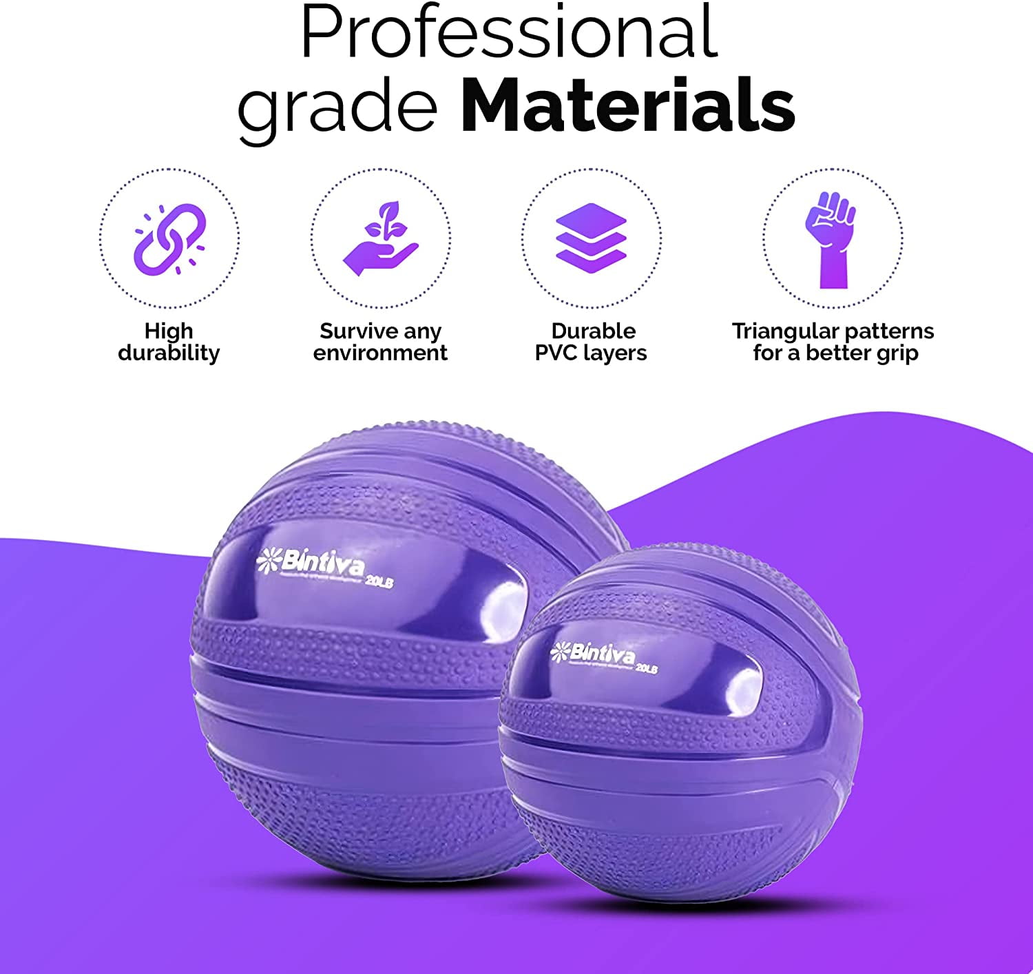 Non Bounce Slam Ball - Exercise Weighted Deadball for Workout and Fitness Routines - Medicine Dead Weight Ball