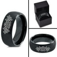 thumbnail image 4 of Tungsten Dia De Los Muertos Day of the Dead Band Ring 8mm Men Women Comfort Fit Black Dome Brushed Polished, 4 of 4