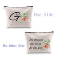 thumbnail image 3 of Initial Makeup Bag Big Letter Script Name Monogram Personalized Travel Makeup Bag for Women Inspirational Gifts She Believed She Could So She Did, 3 of 7