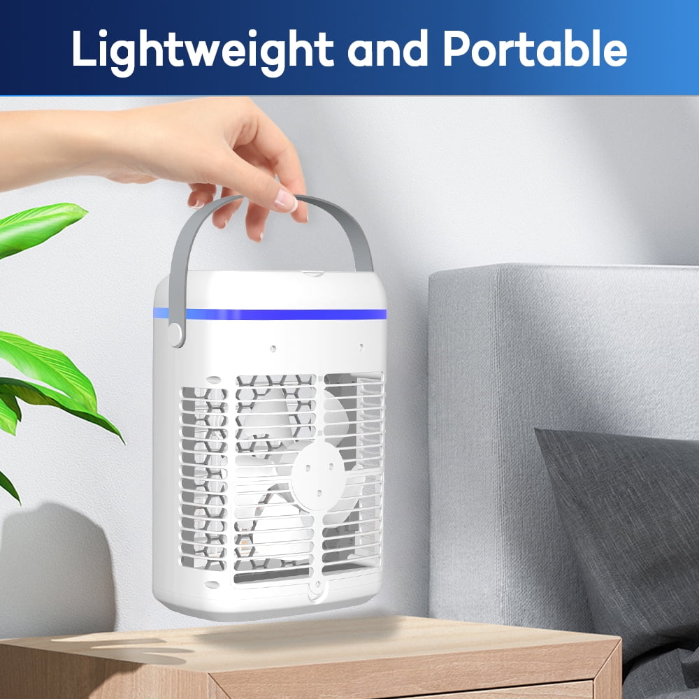Flaremore Portable Mini Air Conditioner Fan, USB Evaporative Cooler with 3 Wind Speeds, 3 Timers, and Touch Screen Control, for Home, Office, Camping, or Car Use, White
