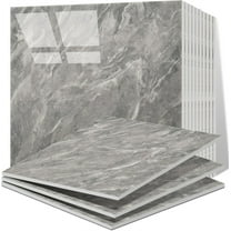 Duslogis 12pcs Peel and Stick Backsplash Tile, 11.8"x11.8" Self Adhesive Marble Tile for Wall, PET Waterproof Shower Wall Panels, Back Splash Stick on Tiles for Bathroom Living Room (Gray)