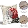 thumbnail image 4 of LAICAIW Housses de Coussin Rouges et Noires 18x18 Pouces Fleur de Dahlia Noir Rouge Blanc Gris Gris Taie d'Oreiller Colorée Style Ferme Déco Extérieure pour Maison Chambre Salon Housse de Coussin Carrée en Lin Floral, Ensemble, 4 of 7