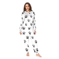 thumbnail image 2 of FORMRS Onesies Pajama for Adults Unisex Hoodie Winter Jumpsuit One Piece Sleepwear, Sizes S-2XL, Black Cartoon Cat Paw, 2 of 7