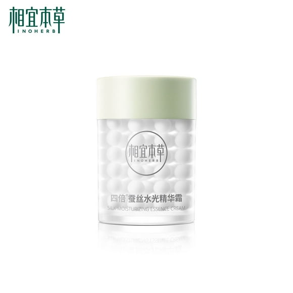 Inoherb Quadruple Silk Hydrating Essence Cream, Dual-Texture Moisturizer with 112 Micro-Essence Particles, Intensively Hydrating & Brightening with Sericin & Niacinamide, 相宜本草 四倍蚕丝水光精华霜 60g