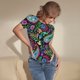 thumbnail image 3 of Fotbe Watercolor Floral Paisley Body de Mujer con Cuello Redondo y Mangas Cortas, Sin Mangas Ajustado, Suave, Cómodo y Básico-XX-Large, 3 of 7