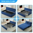 thumbnail image 3 of CECER 3 in 1 Convertible Sleeper Sofa Bed, Queen Size Pull Out Couch for Living Room - Blue, 3 of 10
