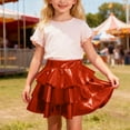 thumbnail image 2 of Tisuna Girls Layered Skirt Child Sequin Print Elastic Waist A-Line Skirts Fashion Loose Girls Carnival Dance Wear Red Size 4-5 Years, 2 of 4