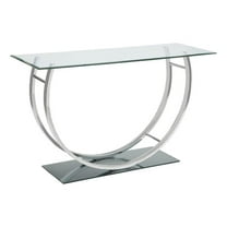 Danville U-shaped Glass Top Entryway Console Table Chrome