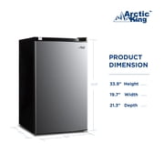 Arctic King 4.4 Cu Ft Compact Refrigerator, Stainless Steel – Mini Fridge, Single Door Small Refrigerator for Apartment, Dorm, Office