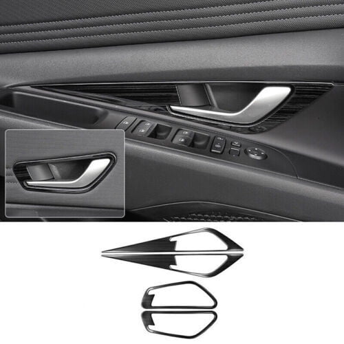 for Hyundai for Elantra 2021-2023 Black Steel Interior Door Handle Panel Cover Trims