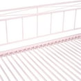 thumbnail image 6 of Twin Size Metal Daybed with Trundle, Heavy-Duty Steel Bedframe, Portable Folding Sofa Bed, Daybed with Slat, No Spring Required, for Living Room Bedroom, Pink, 6 of 7