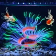 thumbnail image 2 of Soft Silicone Glowing Aquarium Changeable Anemone Aquatic Artificial Coral for Fish Tank Green, 2 of 7