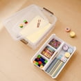 thumbnail image 4 of Citylife 17QT Plastic Storage Bins with Lid Storage Containers with Removable Tray Include Handle Clear Storage Box with Latches Storage Organizer for Craft, Bead, Toy, Tool, Crayon, 4 of 6