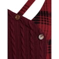 thumbnail image 4 of Rosegal Plus Size Plaid Cable Knit Cutout Tunic Sweater Red Wine 4X, 4 of 4