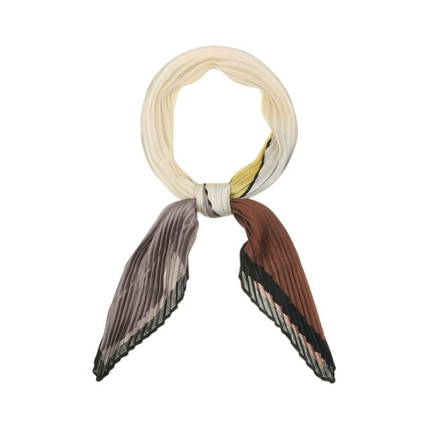 INSPIRE CHIC Bufanda de Cuello de Color Contrastante con Pliegues para Mujeres en Amarillo