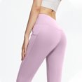 thumbnail image 4 of Pantalones de yoga de color liso para mujer, ropa interior moldeadora de cintura alta, realce de cadera, compresión abdominal, moldeador corporal, de poliéster., 4 of 4