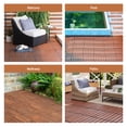 thumbnail image 3 of Noble House 12" Striped Acacia Wood Interlocking Square Deck Tiles, Weather Resistant Outdoor Flooring, Brown, 30 PCS, 3 of 11