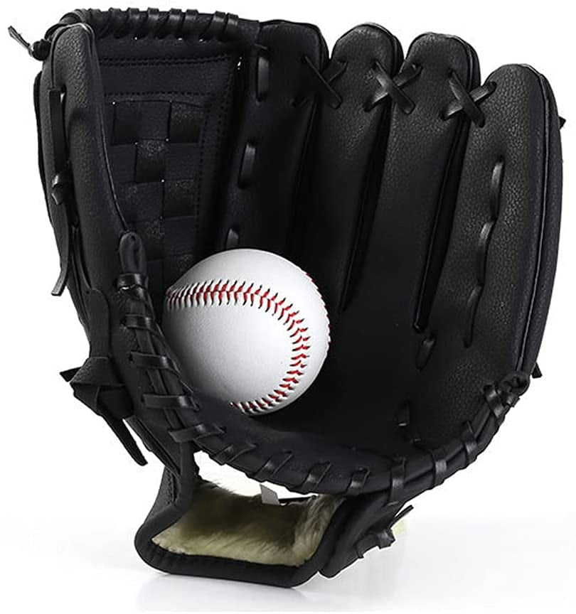 Baseball Leather Gloves Thicken Infield Pitcher Softball Child Junior Adult Full Baseball Gloves Color : Blue-10.5