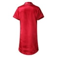 thumbnail image 5 of Women's Satin Nightshirt Short/Long Sleeve Button Down Sleepshirt Silk Pajamas Sleep Shirt Nightgown for Women, 5 of 5