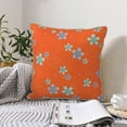 thumbnail image 3 of ZNDUO Throw Pillow, 18"x18" Bed Pillow and Couch Pillows - Indoor Decorative Pillows，Orange Flower Flowers Throw Pillow, 3 of 8