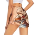 thumbnail image 2 of Uemuo Dinosaur Baking Delight Pattern Women's Athletic Shorts High Waisted Running Shorts with Liner Pockets Gym Elastic Workout Shorts-X-Large, 2 of 9