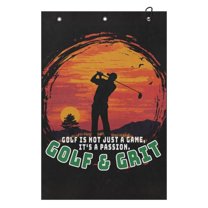 Yuyamidu Golf Print Golf Towel Sunset Golf Towels Coral Fleece Golf Accessories Soft Comfortable Fabric Funny Prints Clean Golf Ball Clubs Bag Cart